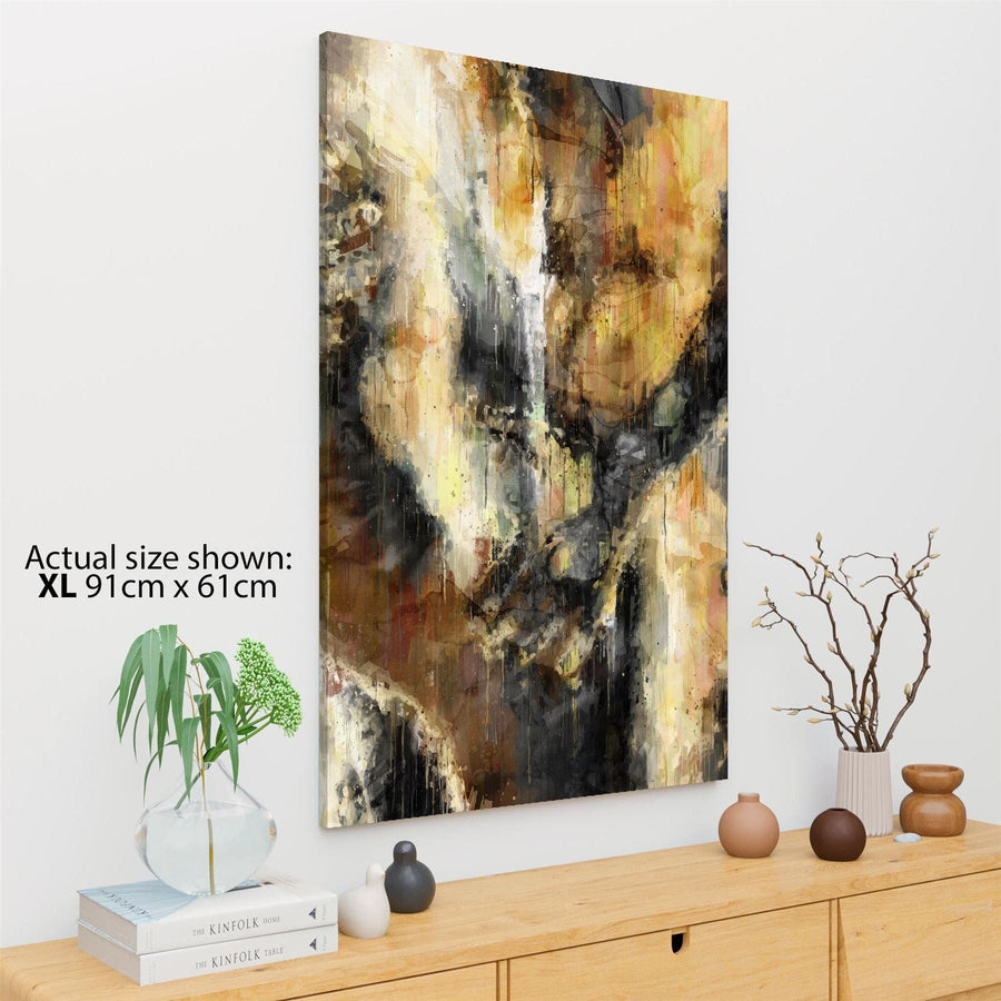 Abstract Brown Black Paint Runs Graphic Canvas Art Pictures