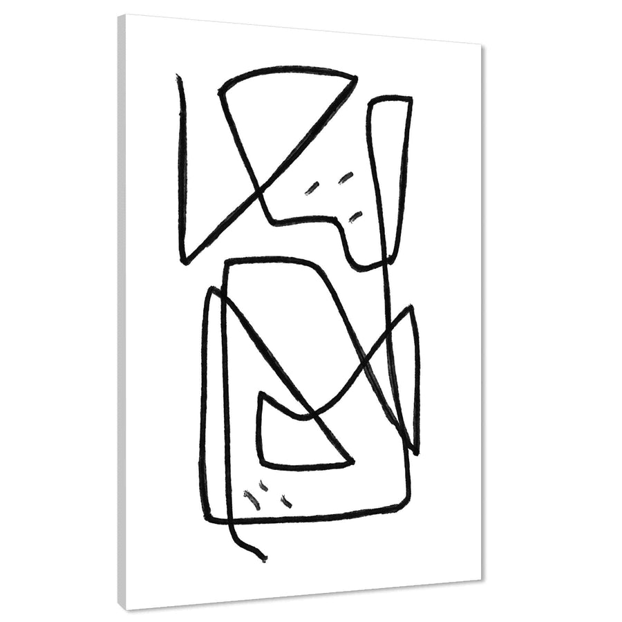 Abstract Black and White Traces Line Art Canvas Art Pictures