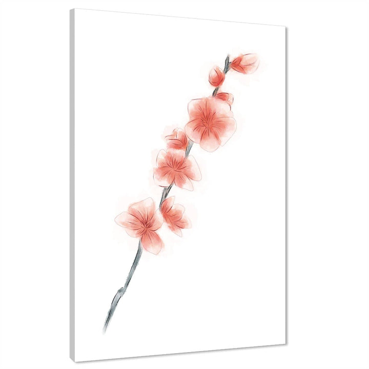 Red Cherry Blossom Floral Canvas Art Pictures - 1RP1285M