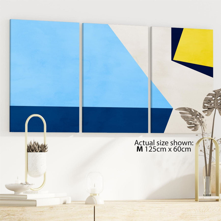 Abstract Blue Yellow Artwork Canvas Art Prints