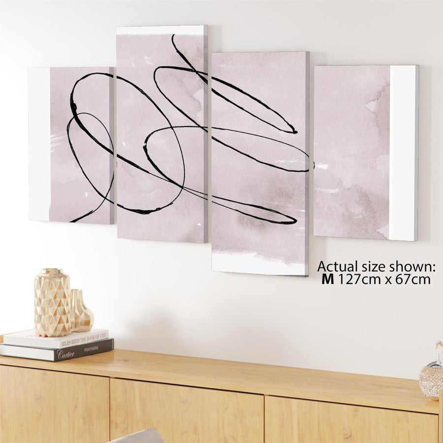 Abstract Lilac Black Illustration Canvas Art Pictures