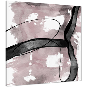 Abstract Blush Pink Black Artwork Framed Wall Art Print