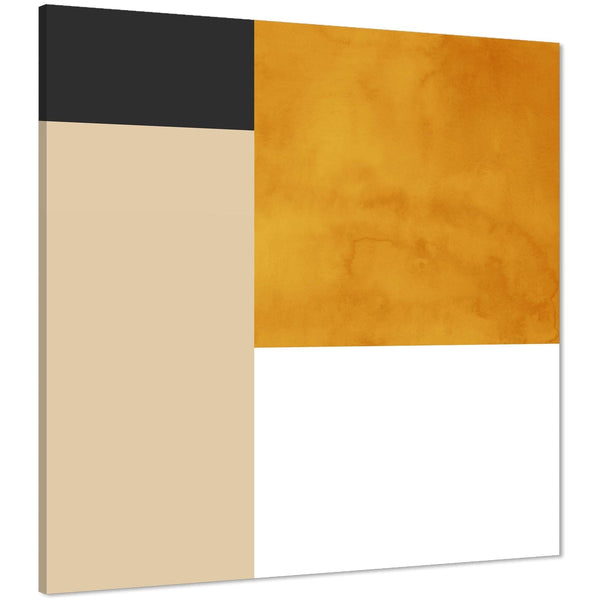 Abstract Mustard Yellow White Design Canvas Art Prints