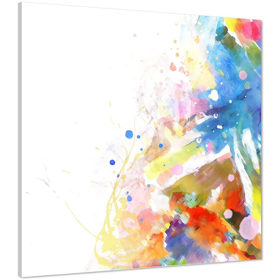 Abstract Multi Coloured Watercolour Brushstrokes Canvas Art Prints