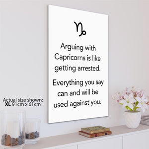 Capricorn Quote Framed Wall Art Print  Black and White