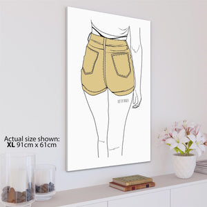 Black and White Yellow Fashion Canvas Art Pictures Jeans Shorts - Out of Order2