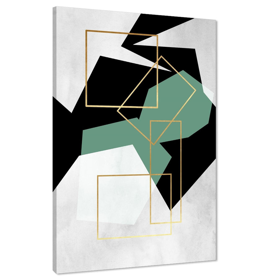 Green Black Geometric Canvas Art Prints