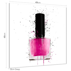 Pink Black and White Fashion Canvas Art Pictures Nail Varnish