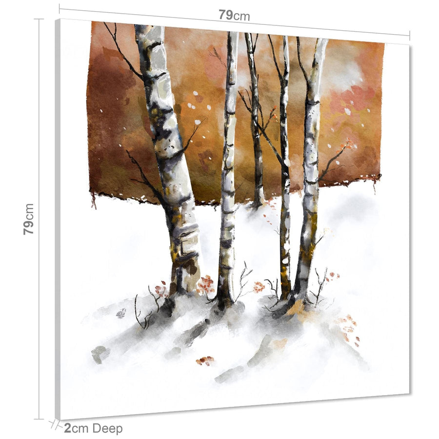 Birch Trees Canvas Art Pictures Brown White