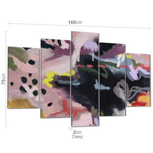 Abstract Multi Coloured Brushstrokes Canvas Art Prints