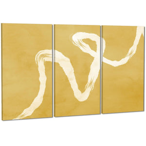 Abstract Mustard Yellow Artwork Canvas Wall Art Picture