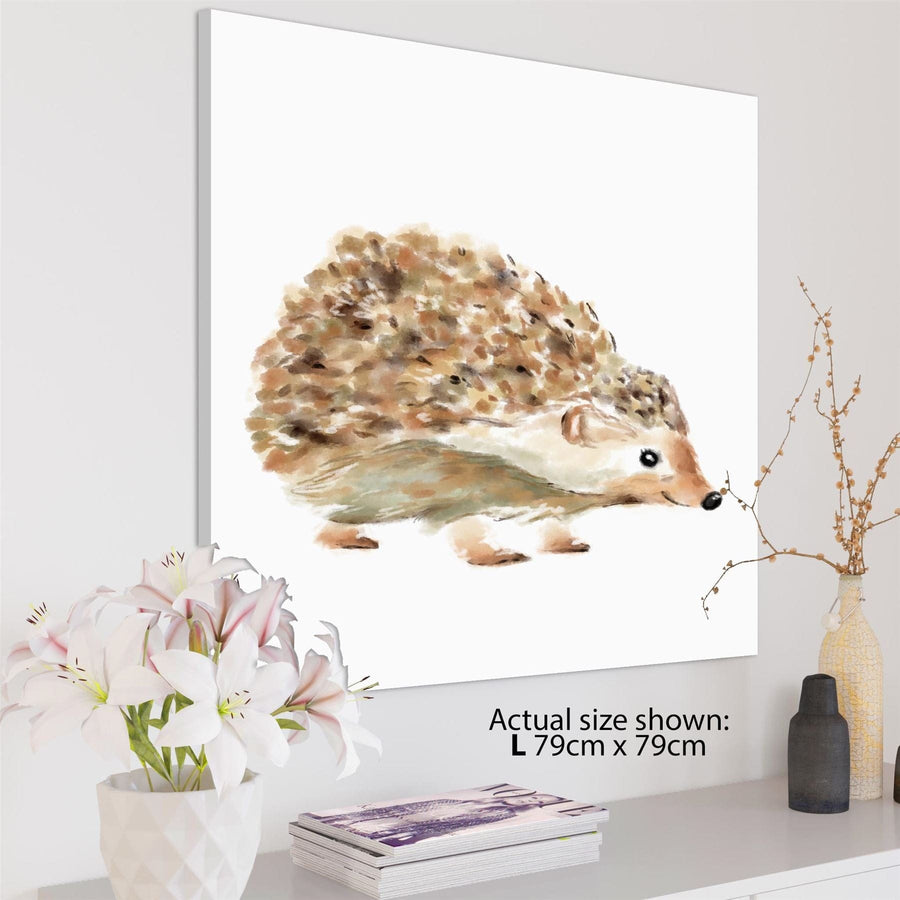 Hedgehog Canvas Art Prints - Brown