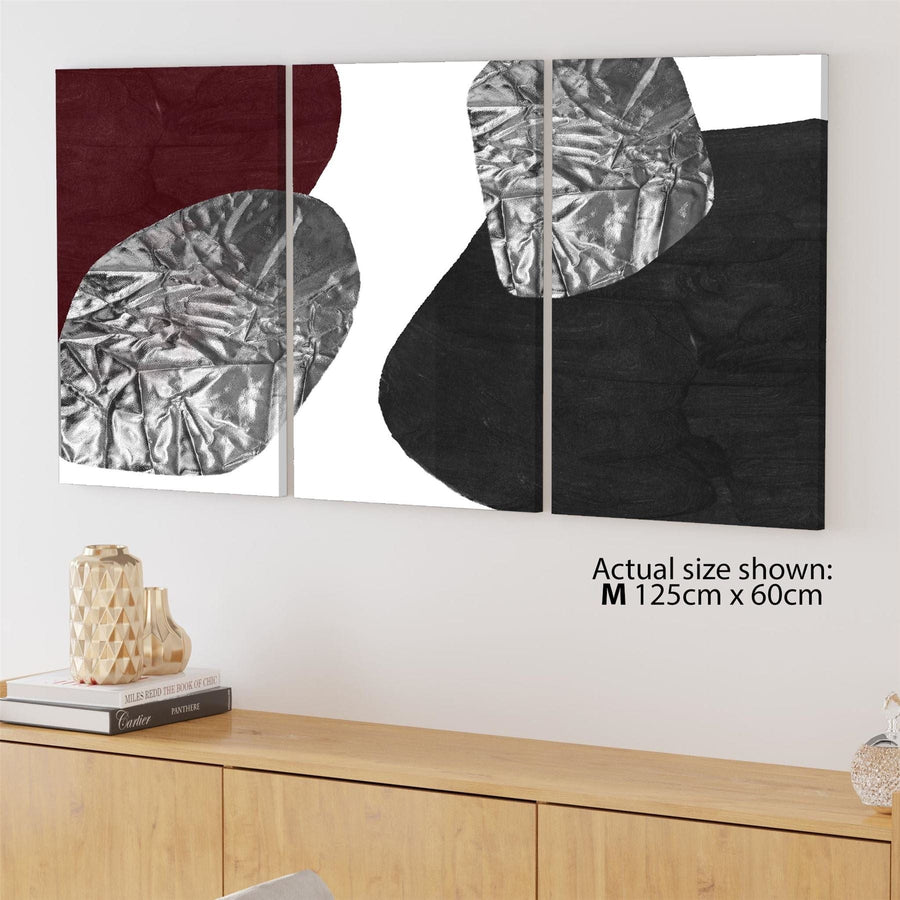 Abstract Red Grey Black Painting Canvas Art Prints