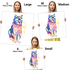 Pet Cat Canvas Wall Art Print - Multi Coloured