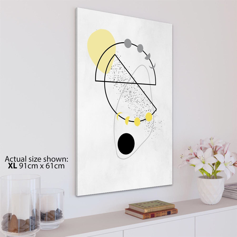 Abstract Yellow Black Design Canvas Wall Art Print