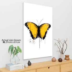 Butterfly Canvas Wall Art Print - Yellow Black