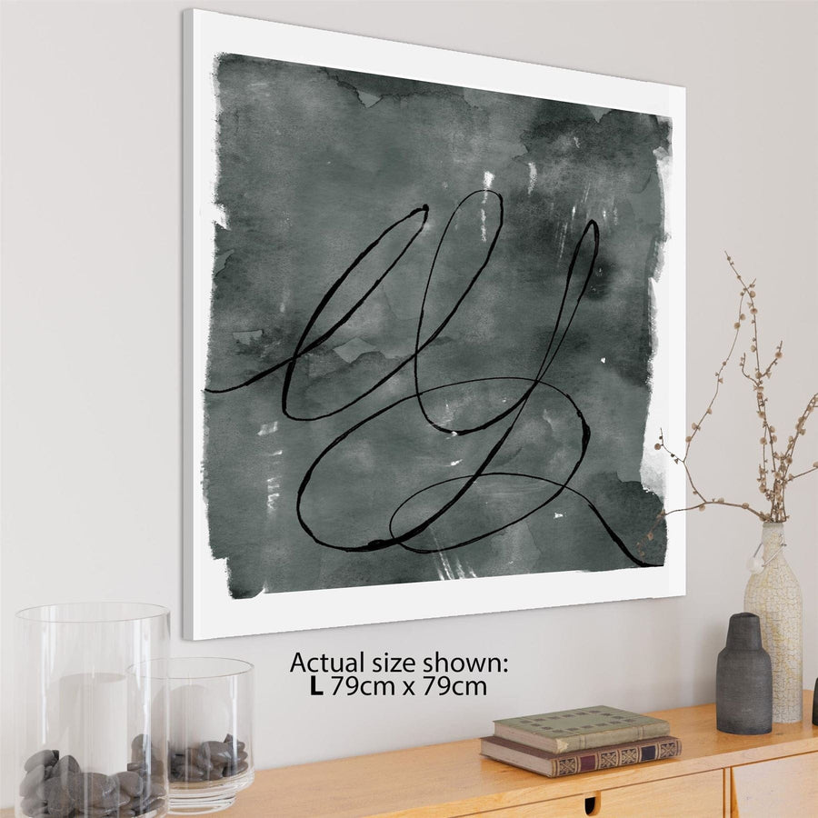 Abstract Grey Watercolour Brushstrokes Framed Art Prints