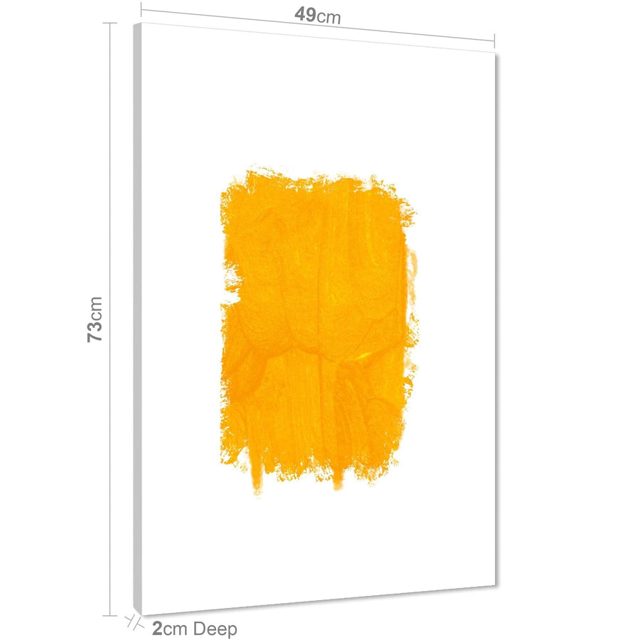 Abstract Orange Brushstrokes Watercolour Canvas Art Pictures