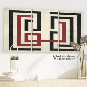 Abstract Red Black & White Graphic Canvas Art Prints