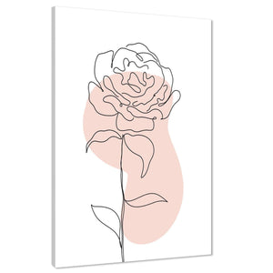 Pink Black Floral Line Drawing Floral Canvas Art Pictures