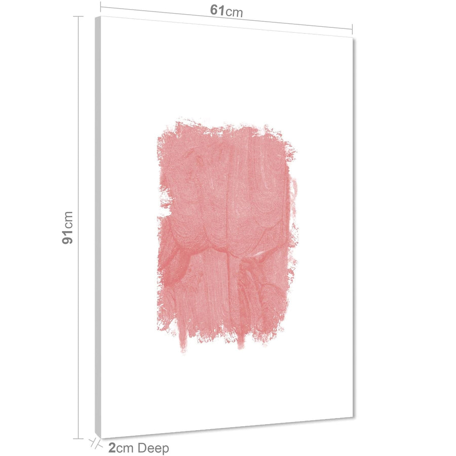 Abstract Blush Pink Watercolour Brushstrokes Canvas Wall Art Picture