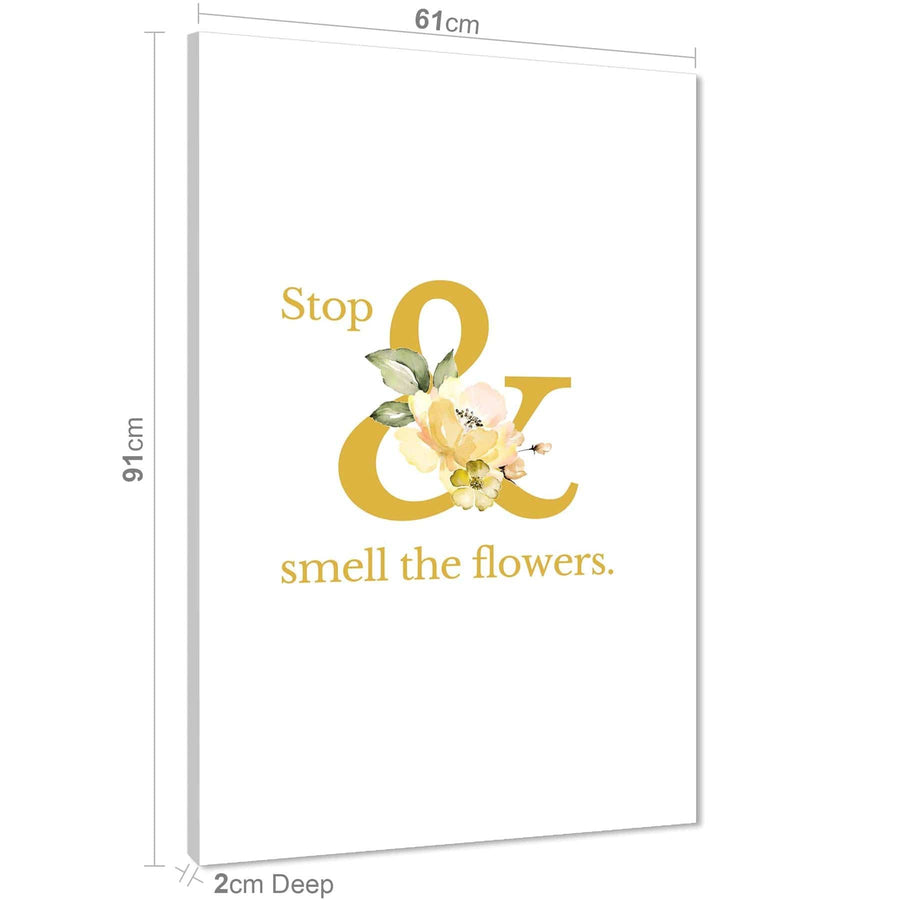 Yellow Flower Floral Canvas Wall Art Picture