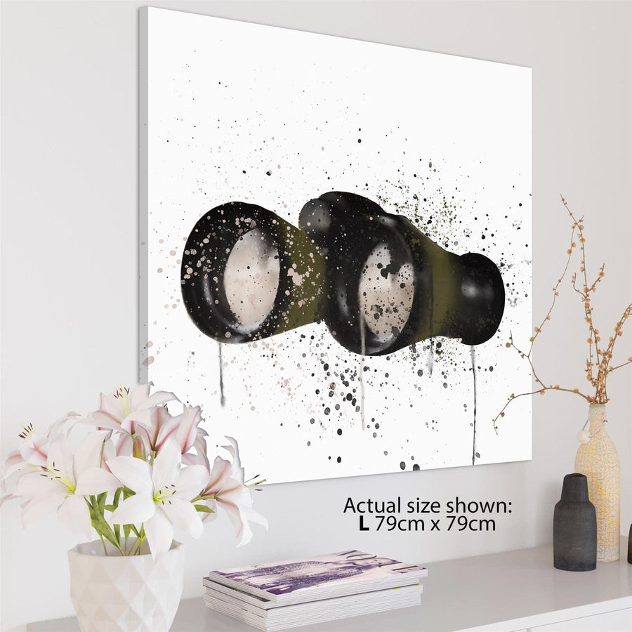 Safari Binoculars Canvas Art Prints - Khaki Black