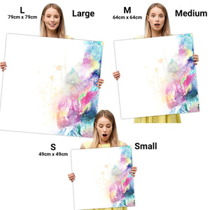 Abstract Multi Coloured Watercolour Brushstrokes Canvas Wall Art Print