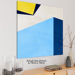 Abstract Blue Yellow Artwork Canvas Art Prints