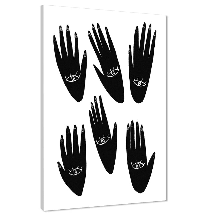 Abstract Black and White Hands Line Art Canvas Art Pictures - 1RP1093M