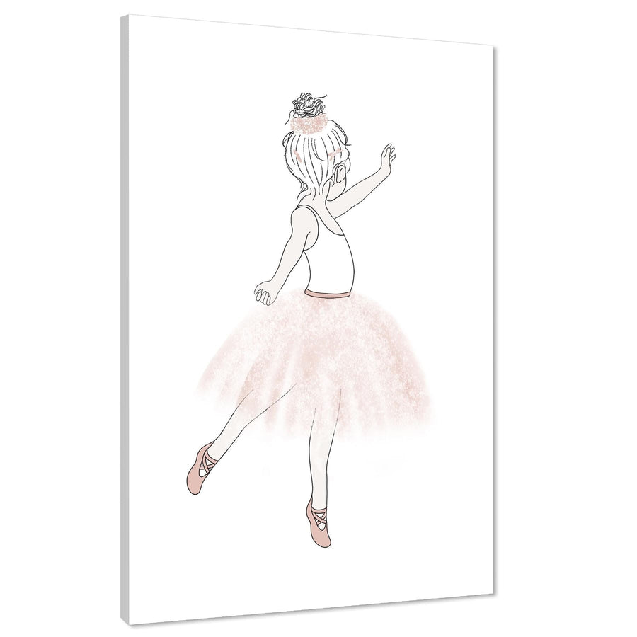 Ballerina Childrens - Nursery Canvas Art Prints Blush Pink