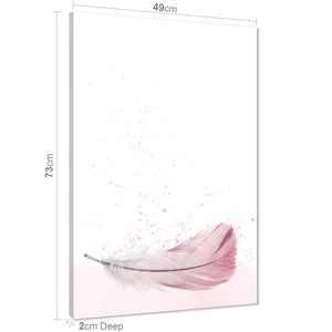 Fantasy Canvas Wall Art Print Feather Pink