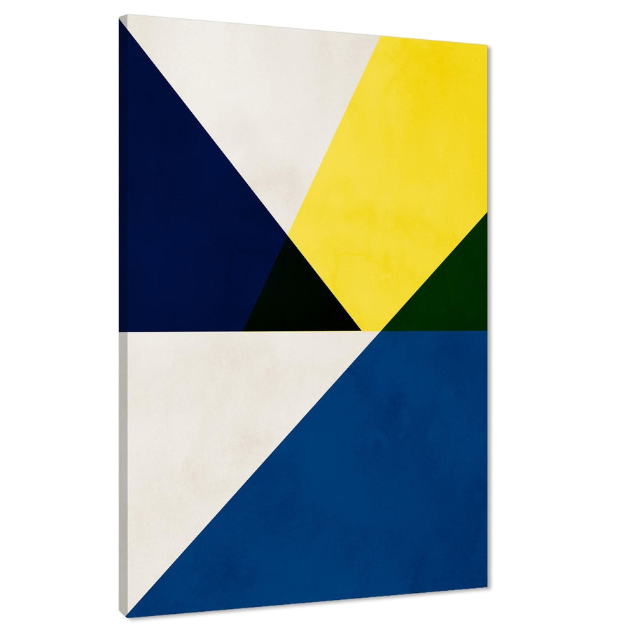 Abstract Yellow Blue Artwork Canvas Art Pictures