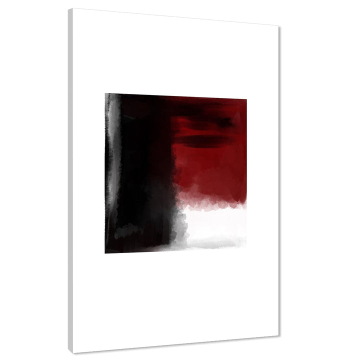 Abstract Red Black Square Watercolour Canvas Wall Art Picture - 1RP1575M