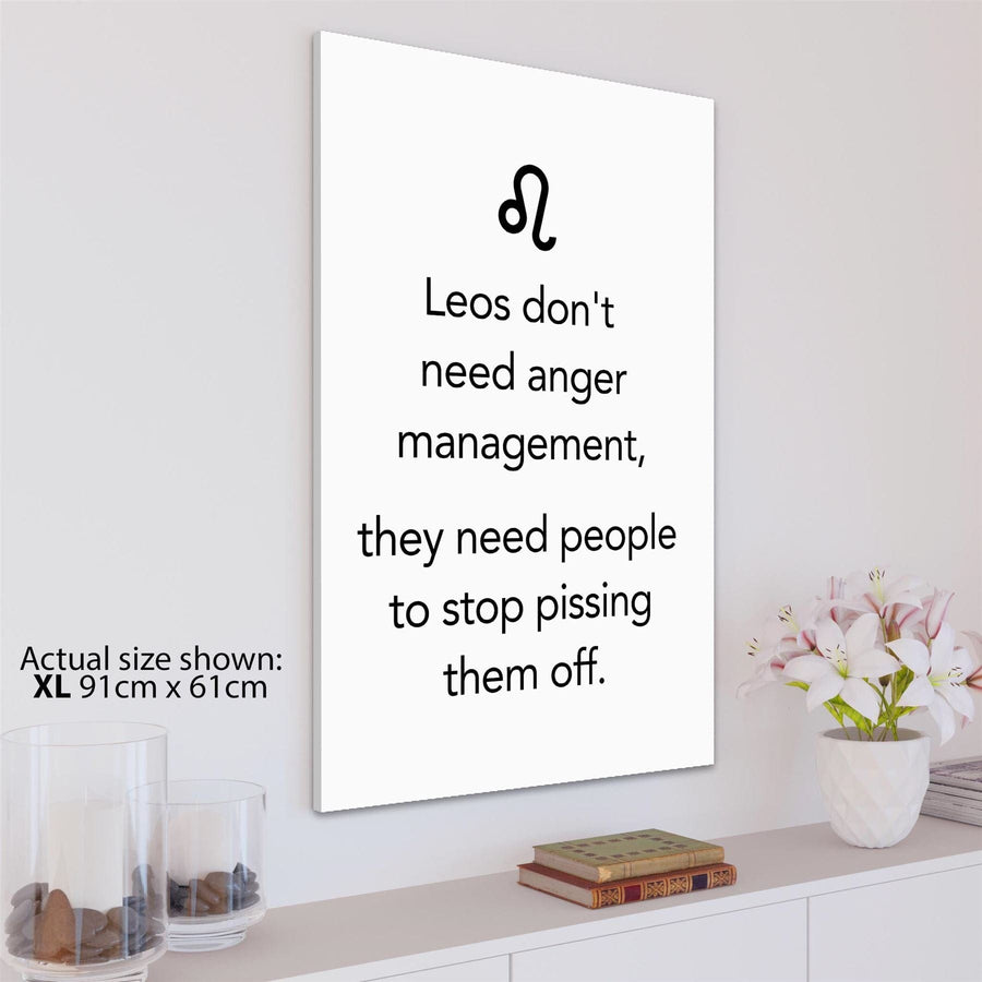 Zodiac Quote Leo Framed Wall Art Picture  Black and White