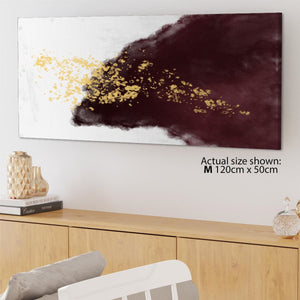 Abstract Red Gold Watercolour Canvas Art Pictures