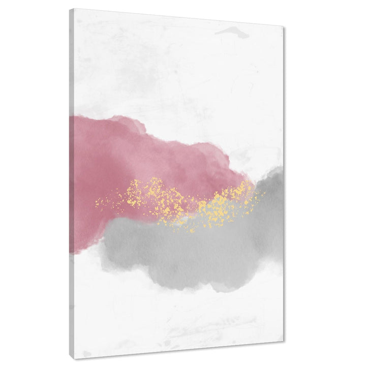 Abstract Pink Grey Yellow Clouds Watercolour Canvas Art Pictures - 1RP1017M