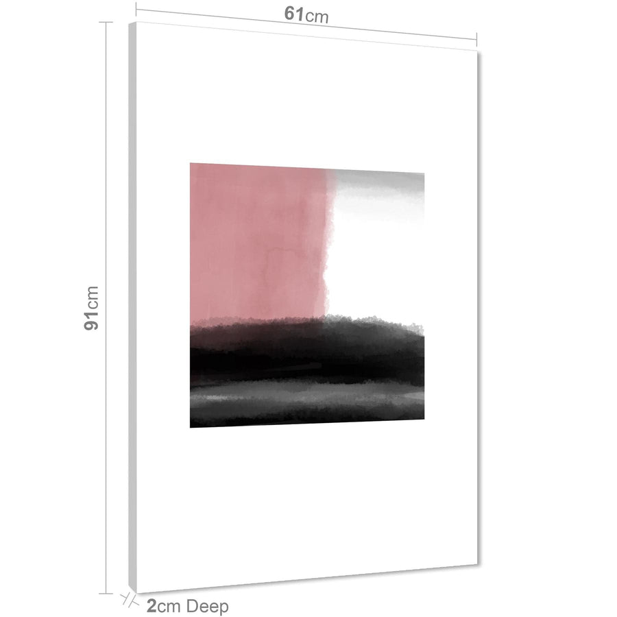 Abstract Blush Pink Black Artwork Canvas Wall Art Picture
