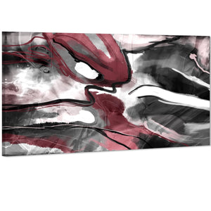 Abstract Red Grey Black Watercolour Canvas Wall Art Print