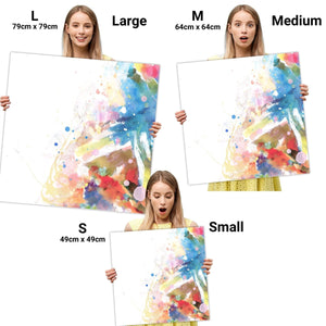 Abstract Multi Coloured Watercolour Brushstrokes Canvas Art Prints