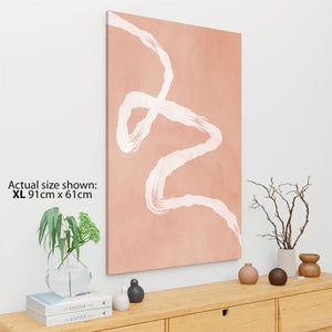 Abstract Coral Brushstroke Canvas Wall Art Picture