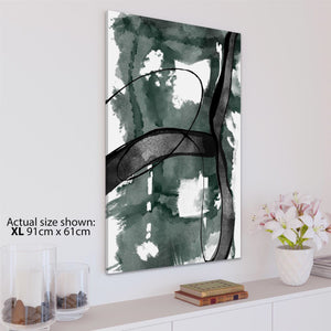 Abstract Green Black Design Canvas Wall Art Picture