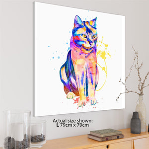 Pet Cat Canvas Wall Art Print - Multi Coloured