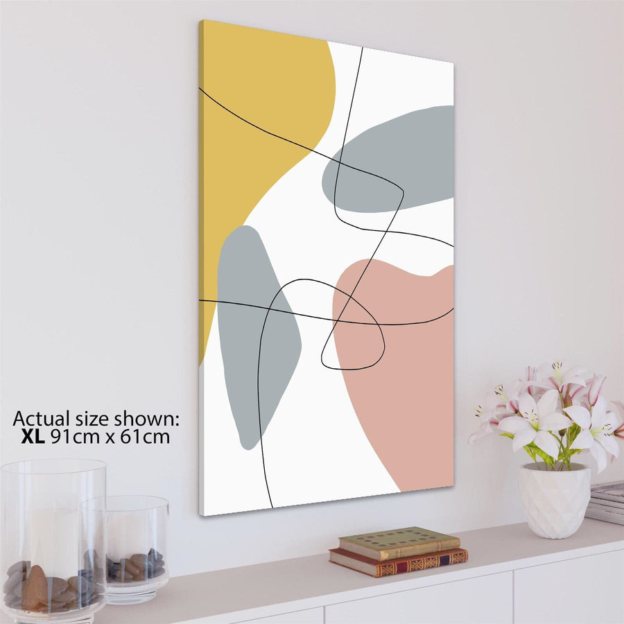 Abstract Pink Yellow Graphic Canvas Art Pictures