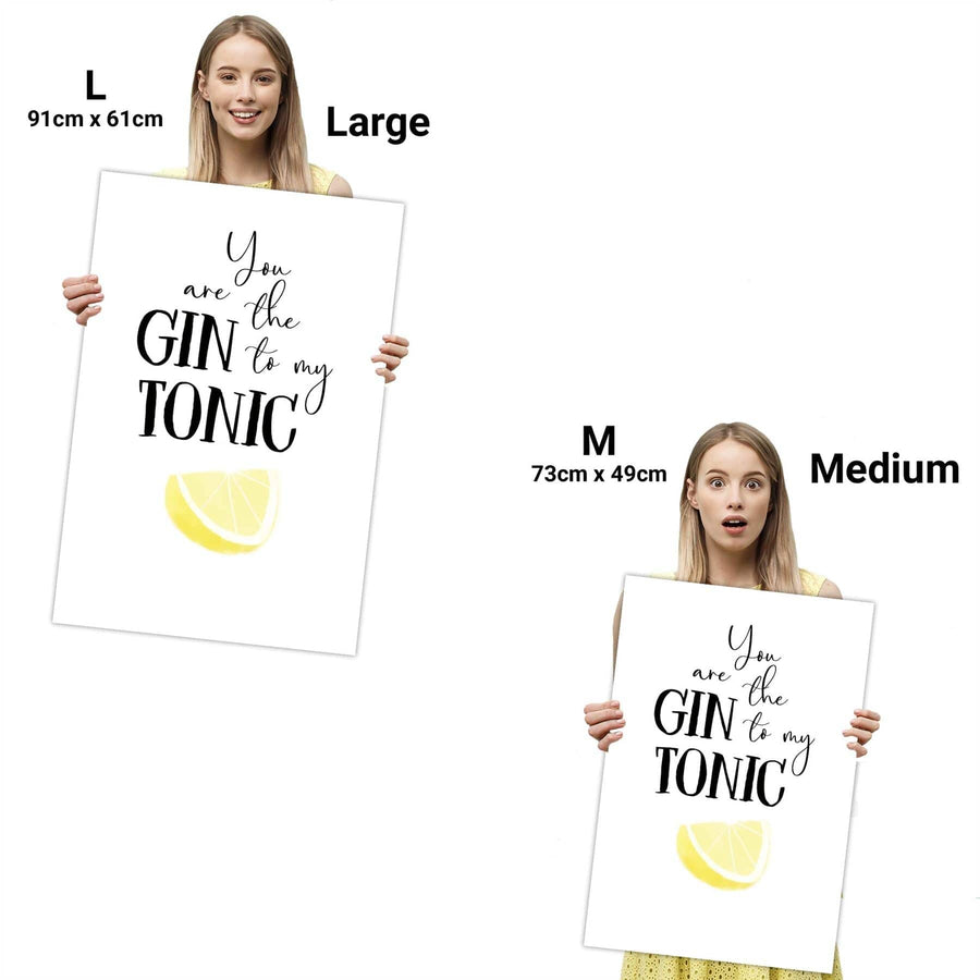 Kitchen Canvas Art Pictures You are the Gin Quote Black and White Yellow