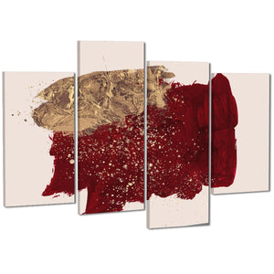 Abstract Red Gold Painting Canvas Art Pictures