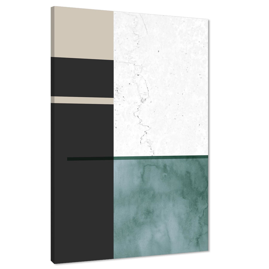 Abstract Teal Grey Illustration Canvas Art Prints