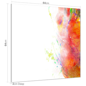 Abstract Multi Coloured Watercolour Brushstrokes Framed Wall Art Picture