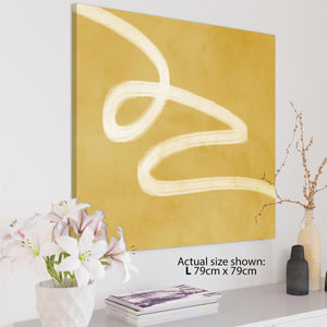 Abstract Mustard Yellow Watercolour Canvas Art Pictures