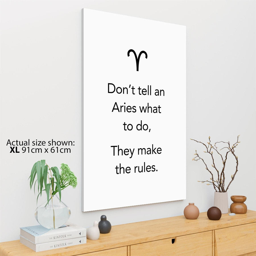 Zodiac Quote Aries Framed Art Prints  Black and White